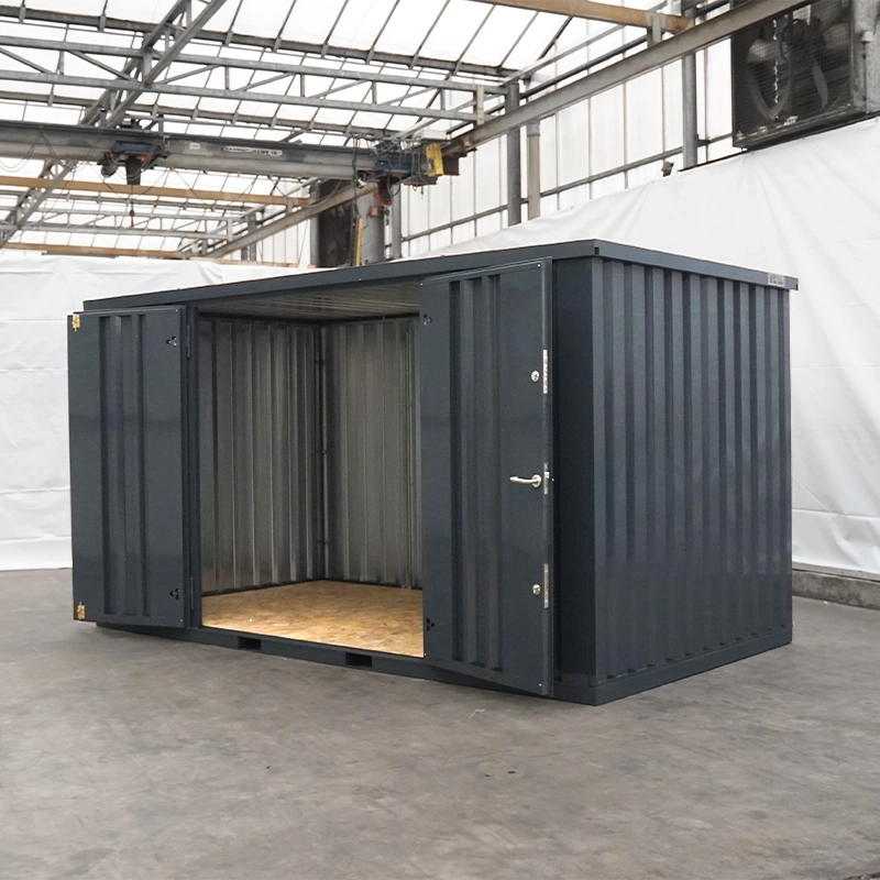 Cabanon anthracite 4 x 2 mètres (7.5 m²) – Conteneur démontable avec double porte sur le côté 4 mètres - Image 4