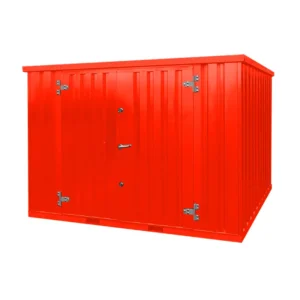 Conteneur 10 pieds démontable rouge 3 x 2 m – double porte sur le côté 3 mètres (grand côté) - Image 1
