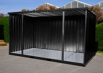 Conteneur démontable ouvert côté long 4×2 mètres – RAL 9005 noir – 7,5 m² – Conteneurs de jardins - Image 4