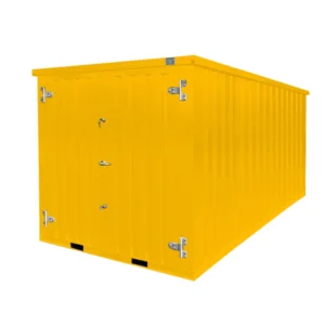 Conteneur de chantier 6 x 2 mètres (12 m²) – avec double porte petit côté en acier galvanisé - Image 1