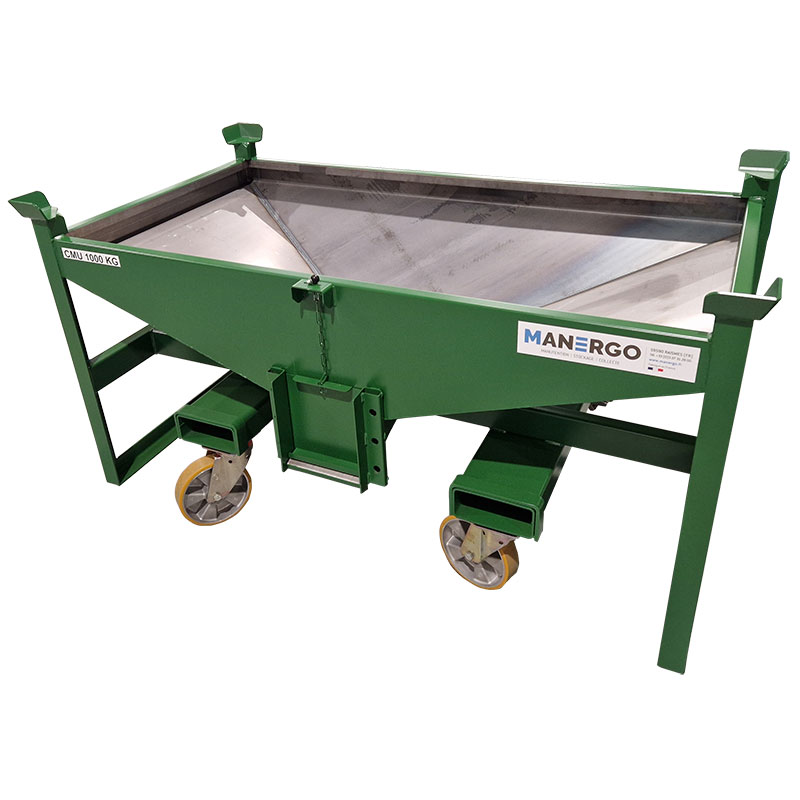 Self-bailing container 250 L with side trapdoor and wheels – CAV250R-4407 – Storage solutions - Image 1