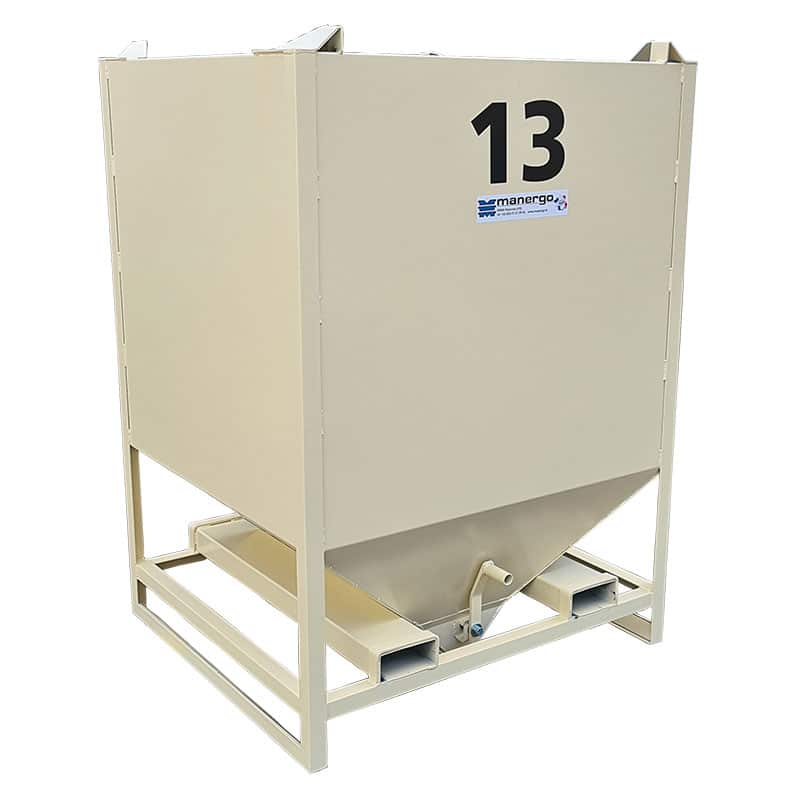 Self-bailing container 1 950 L – Storage solution with 1 950 L volume, manual hatch, fork pockets and stacking design - Image 2
