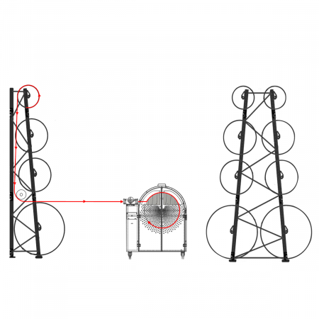 Rack à tourets – Stockage dynamique des bobines de câbles – Hauteur 2400 à 5500 mm – Fabriqué en France 3