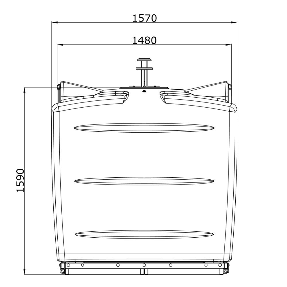 HARMONIE P 3 – Conteneur HDPE 2.70 m³, charge utile 1,090 kg - Image 3