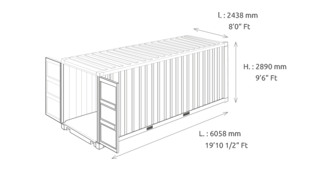 Container Standard – 20 pieds DRY – Longueur 6m – Surface 34m3 : une solution compacte, robuste et économique pour le stockage, le transport et l&rsquo;aménagement sur-mesure - Image 2
