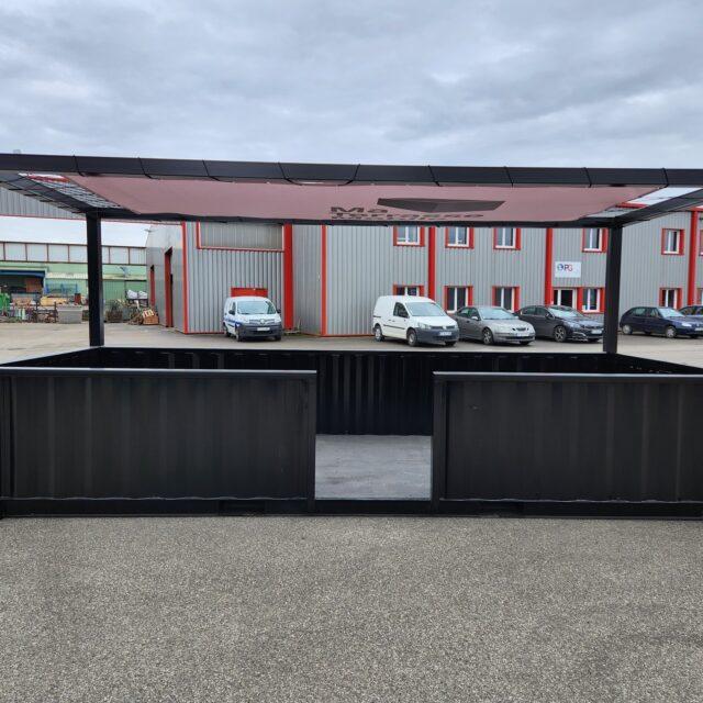 Container Terrasse Mobile à Bâche – 20 Pieds – Solution Modulable et Élégante - Image 1