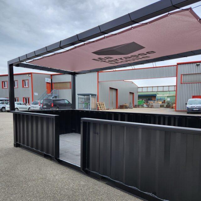 Container Terrasse Mobile à Bâche – 20 Pieds – Solution Modulable et Élégante - Image 2