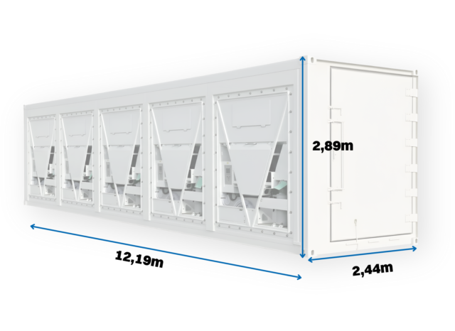 Conteneur  40 pieds Blast HC – Longueur 12m – Surface 56m3 – idéal pour le secteur agroalimentaire, industriel et pharmaceutique - Image 2