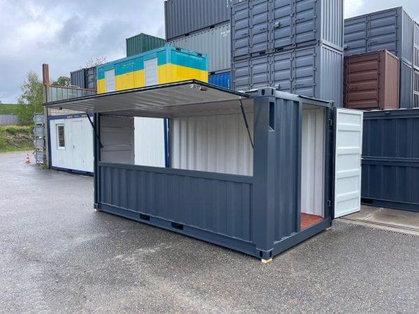 Conteneur bar 15 pieds – Structure acier robuste, plancher bois, grande ouverture frontale - Image 1