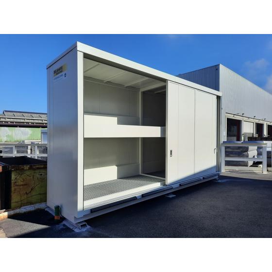 Conteneur 6 m isolé 60 mm en laine de roche haute densité – 2 portes coulissantes, 2 niveaux, 6190 x 1570 x 3410 mm 1