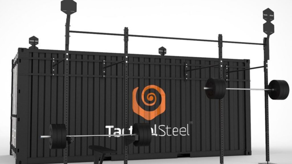 Conteneur BETA 20 pieds – container sport avec 2ème rig, 2 postes à squat, 10 barres fixes, acier - Image 3