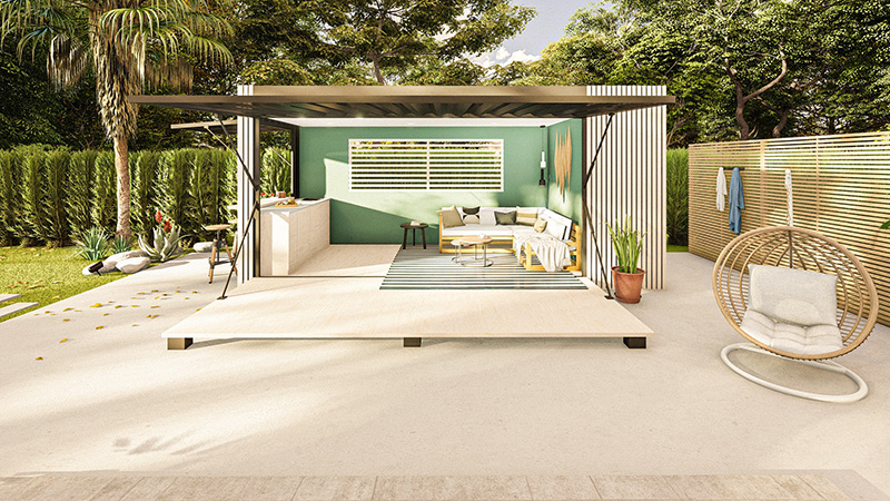 LE POOL HOUSE – Container 20 Pieds aménagé avec équipement sanitaire et électricité 1