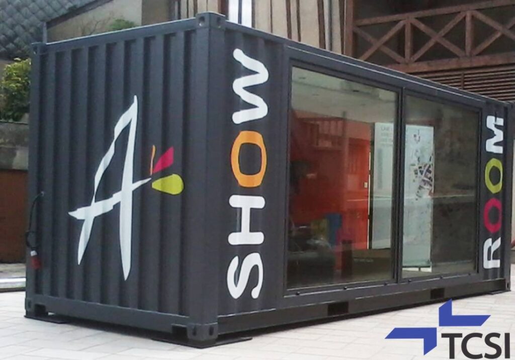 Container aménagé en bulle de vente – Bourges 1