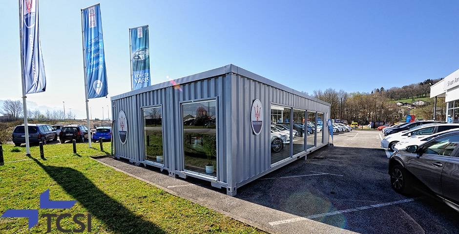 Container aménagé en commerce automobile dans le 13 – Concession automobile par TCSI en conteneurs aménagés 2